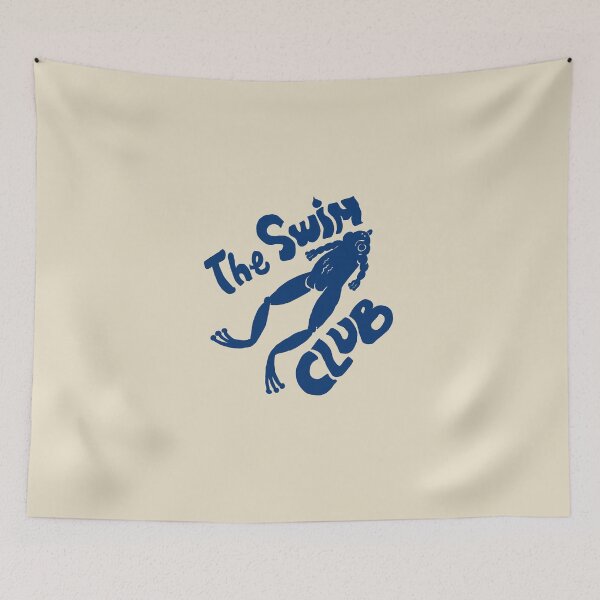 Item preview, The Blue Frog Swim Club, a Hand Drawn Linocut Illustration designed and sold by RNASstuff.