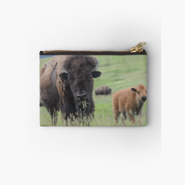 Item preview, Una vaca y su cría de bisonte en la pradera. designed and sold by Whisperingpeaks.