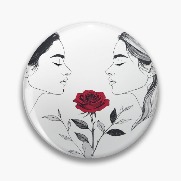 Item preview, Gothic Twin Women with Red Rose Print - Dark Aesthetic Mystic Feminine Illustration Black Background Wall Art designed and sold by BestChoiceService.