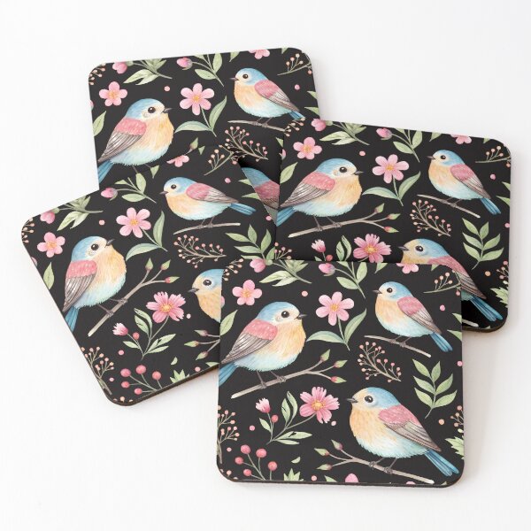 Item preview, Birds and flowers pattern designed and sold by trendspatterns.