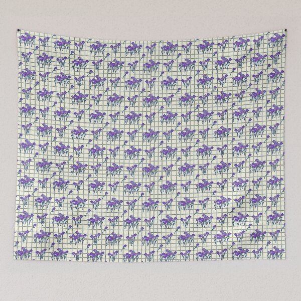 Item preview, Purple Wildflower Grid Pattern designed and sold by thanratdesign.