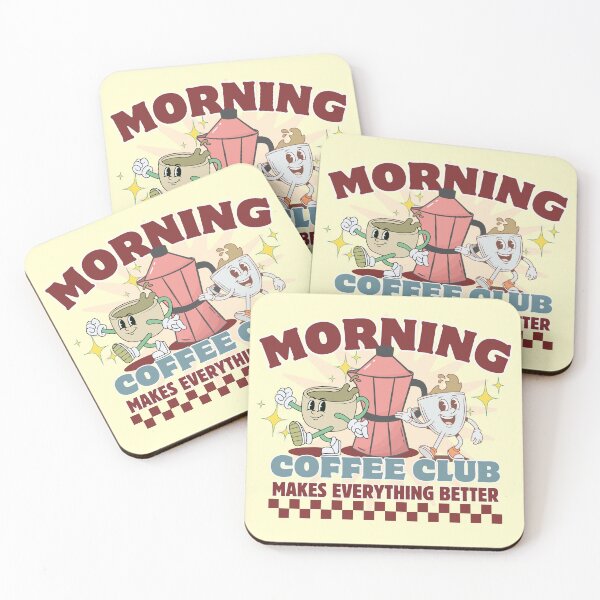 Item preview, Morning Coffee Club Makes Everything Better Retro Mascot Art designed and sold by SilverSeaBKK.