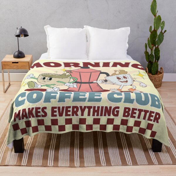 Item preview, Morning Coffee Club Makes Everything Better Retro Mascot Art designed and sold by SilverSeaBKK.