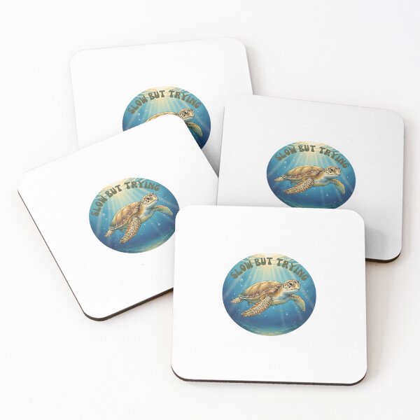 Item preview, Slow But Trying - Sea Turtle Sticker designed and sold by Pelagic Mood.
