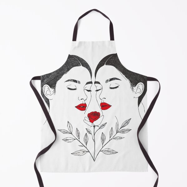 Item preview, Gothic Twin Women with Red Lips Print - Dark Academia Mystic Rose Art Vampire Aesthetic Black Background Wall Decor designed and sold by BestChoiceService.