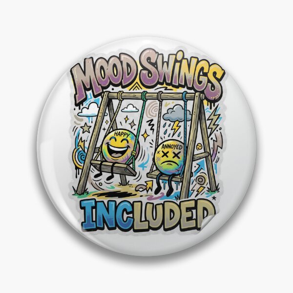 Item preview, Mood Swings Included Funny Mental Health Doodle designed and sold by Sitred123.