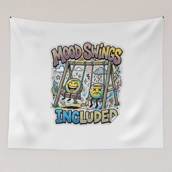 Item preview, Mood Swings Included Funny Mental Health Doodle designed and sold by Sitred123.