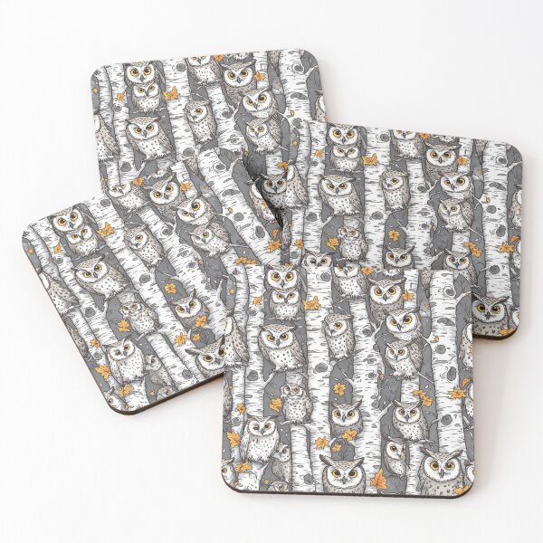 Item preview, Cute Owls and Birch Trees Seamless Pattern Woodland Art designed and sold by dcohea.