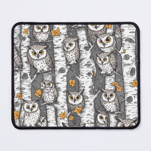 Item preview, Cute Owls and Birch Trees Seamless Pattern Woodland Art designed and sold by dcohea.