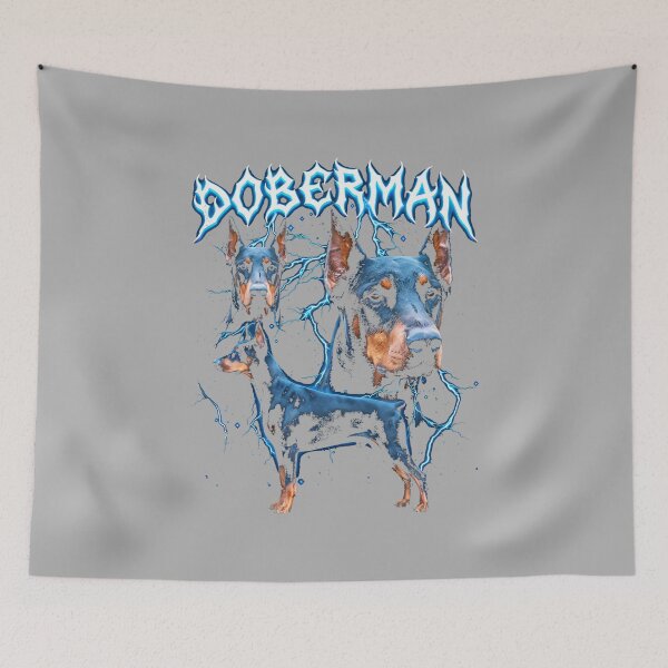 Item preview, Doberman Vintage 90s Heavy Metal Style Dog Lover Doberman Long Sleeve designed and sold by ArleneRowe.