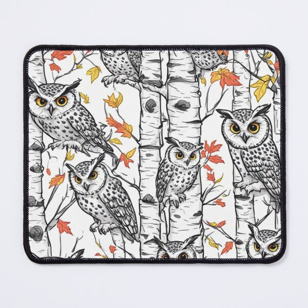 Item preview, Cute Owls and Birch Trees Seamless Pattern Woodland Art designed and sold by dcohea.