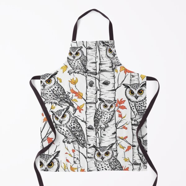 Item preview, Cute Owls and Birch Trees Seamless Pattern Woodland Art designed and sold by dcohea.