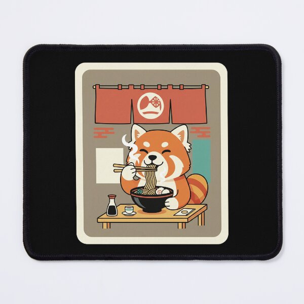 Item preview, Happy Red Panda Enjoying Ramen in Cozy Japanese Noodle Shop designed and sold by JordynLadukeg65.