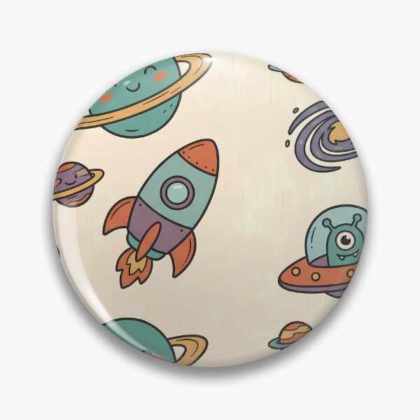 Item preview, Space Rocket Planets Aliens Art Doodles Robots Fantasy  designed and sold by ART ATTACK ZONE.