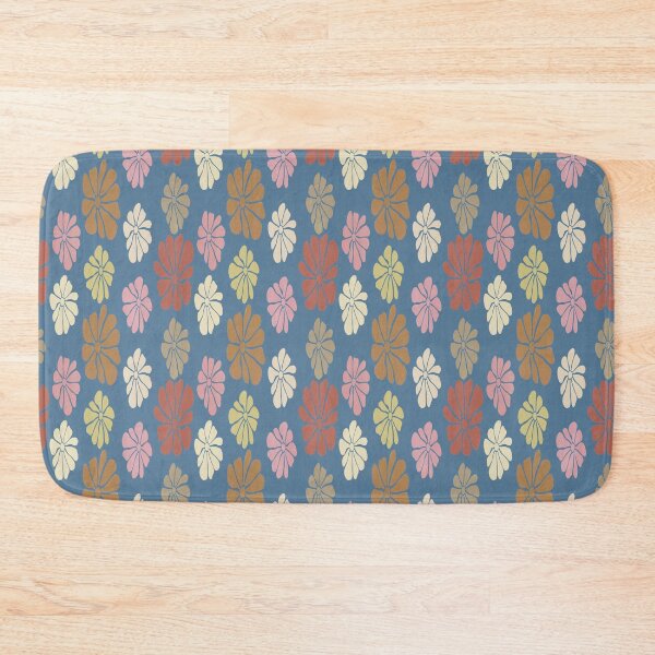 Item preview, Retro Botanical Floral Faded Resort Pattern on Slate Blue designed and sold by PVTCreations.