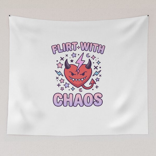 Item preview, Flirt With Chaos Funny Pastel Goth Devil Heart designed and sold by Sitred123.