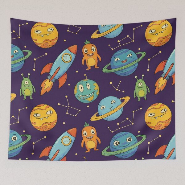 Item preview, Space Lover Rocket Planets Aliens Art Doodles Fantasy  designed and sold by ART ATTACK ZONE.