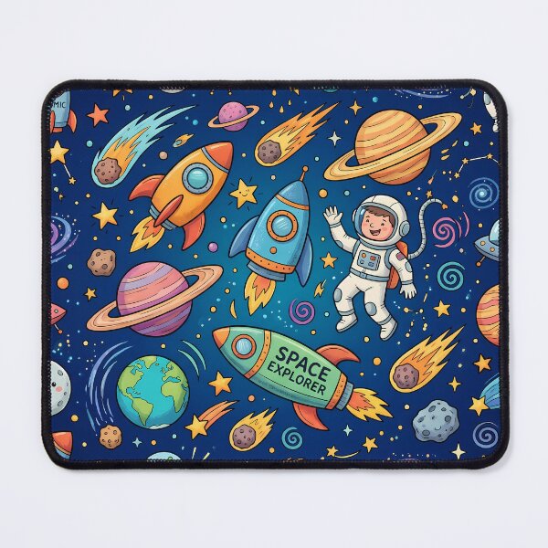 Item preview, Stars Space Rocket Planets Aliens Art Doodles Fantasy  designed and sold by ART ATTACK ZONE.