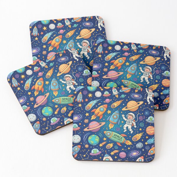 Item preview, Stars Space Rocket Planets Aliens Art Doodles Fantasy  designed and sold by ART ATTACK ZONE.