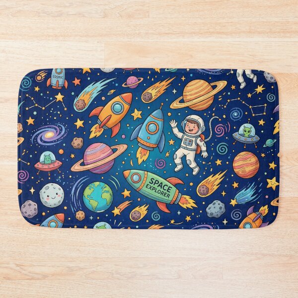Item preview, Stars Space Rocket Planets Aliens Art Doodles Fantasy  designed and sold by ART ATTACK ZONE.