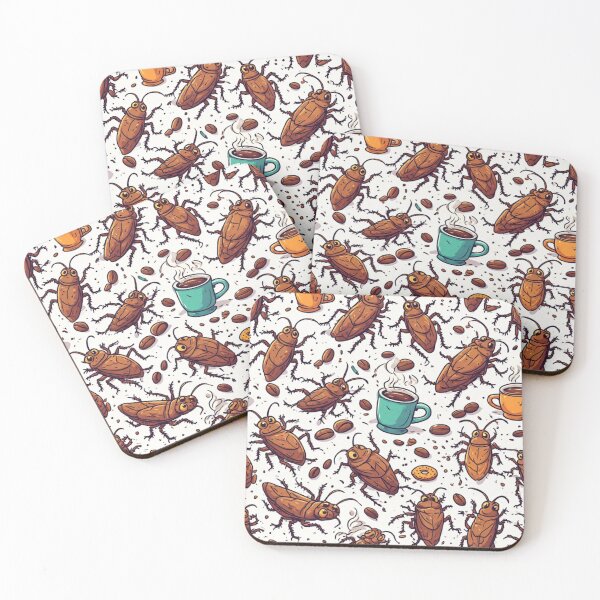 Item preview, Funny Cockroach and Coffee Seamless Pattern Coffee Lover Humor designed and sold by dcohea.