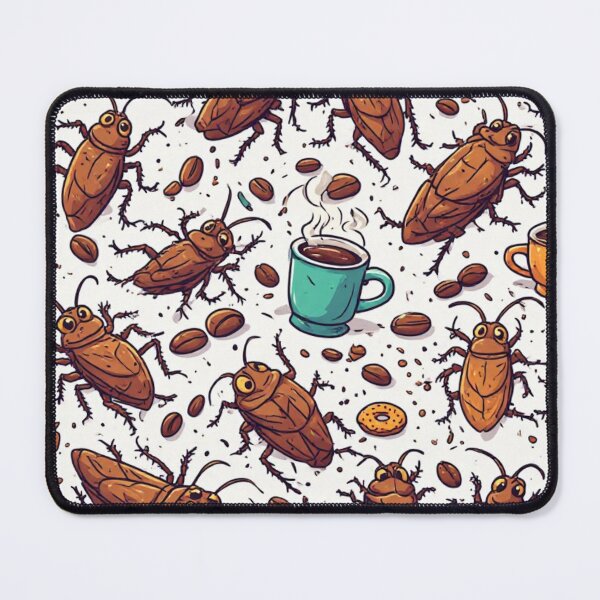 Item preview, Funny Cockroach and Coffee Seamless Pattern Coffee Lover Humor designed and sold by dcohea.