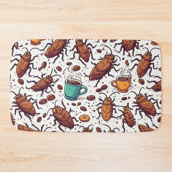 Item preview, Funny Cockroach and Coffee Seamless Pattern Coffee Lover Humor designed and sold by dcohea.