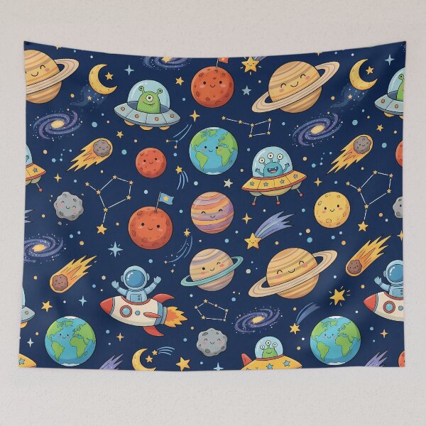 Item preview, UFO Space Rocket Planets Aliens Art Doodles Fantasy  designed and sold by ART ATTACK ZONE.