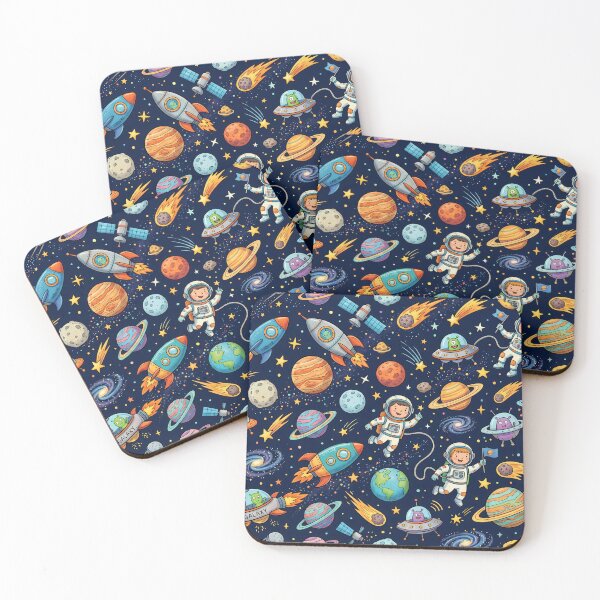 Item preview, Astronauts Space Rocket Planets Aliens Art Doodles designed and sold by ART ATTACK ZONE.