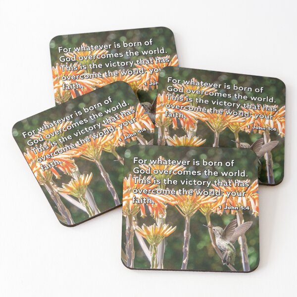 Item preview, 1 John 5:4 Overcomes the World - Hummingbird photograph designed and sold by InsprtnlArtbyDP.