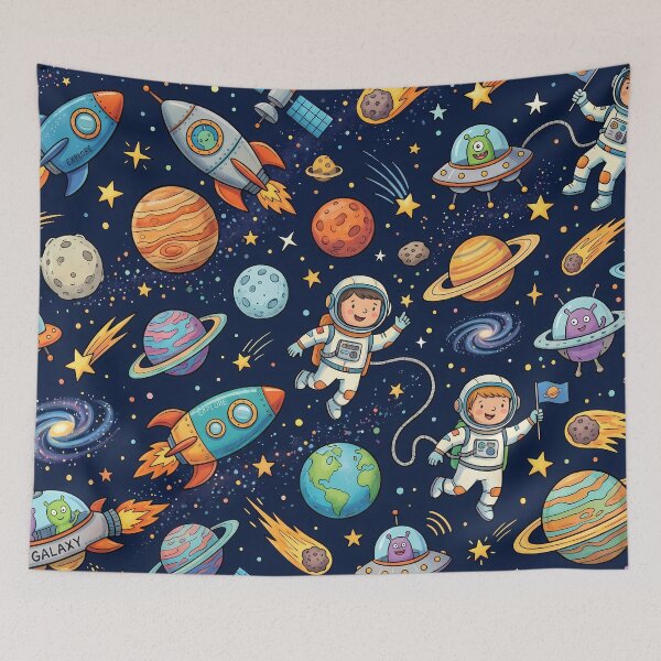 Item preview, Astronauts Space Rocket Planets Aliens Art Doodles designed and sold by ART ATTACK ZONE.