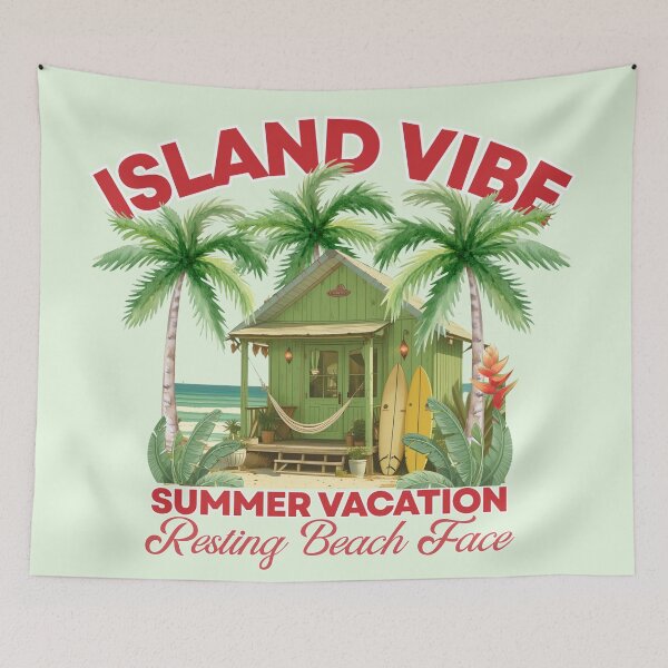 Item preview, Island Vibe Summer Vacation Resting Beach Face Surf Art designed and sold by SilverSeaBKK.