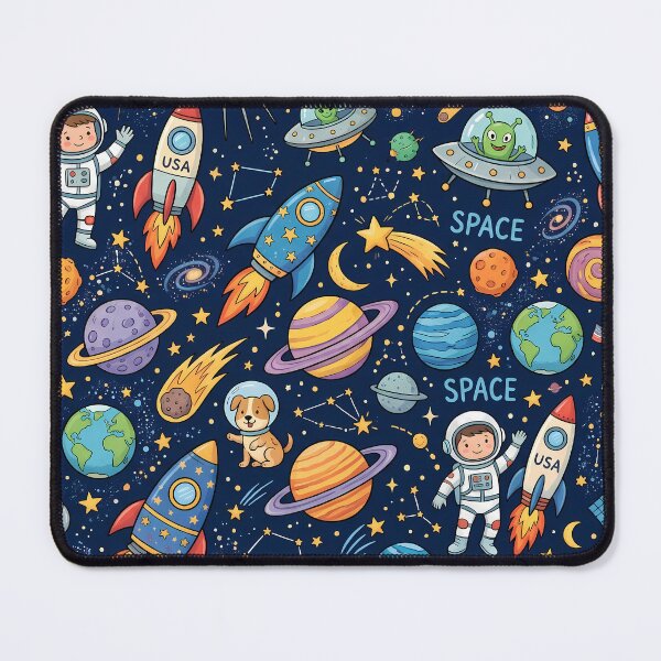 Item preview, OVNI Space Rocket Planets Aliens Art Doodles Fantasy  designed and sold by ART ATTACK ZONE.
