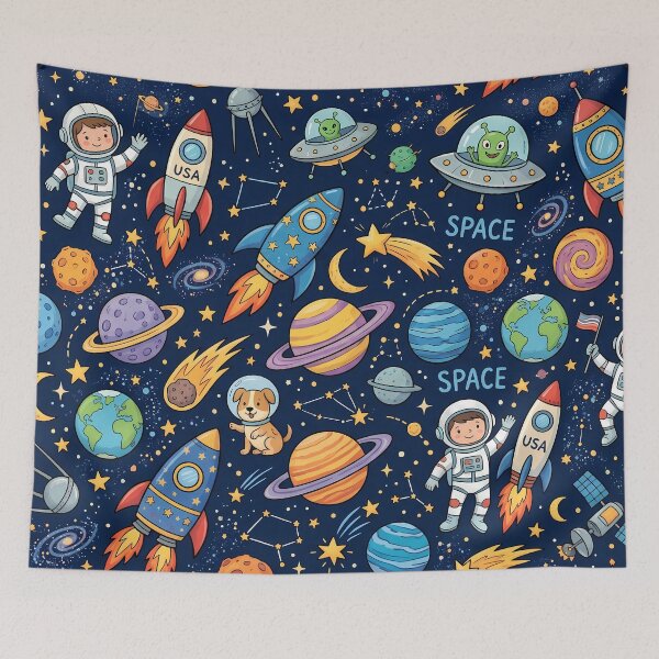 Item preview, OVNI Space Rocket Planets Aliens Art Doodles Fantasy  designed and sold by ART ATTACK ZONE.