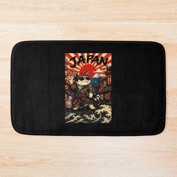 Item preview, Retro Samurai Cat in Vintage Japanese Street Wave designed and sold by eliramaison.