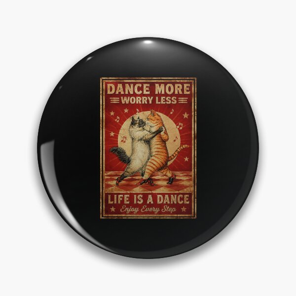 Item preview, Dancing Cats Vintage Poster with Dance More Worry Less Motto designed and sold by ferminhays.