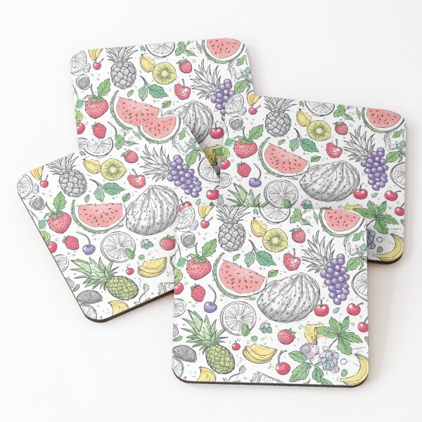 Item preview,  Tropical Fruit Seamless Pattern Sliced Watermelon and Pineapple Art designed and sold by dcohea.