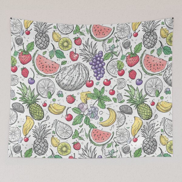 Item preview,  Tropical Fruit Seamless Pattern Sliced Watermelon and Pineapple Art designed and sold by dcohea.