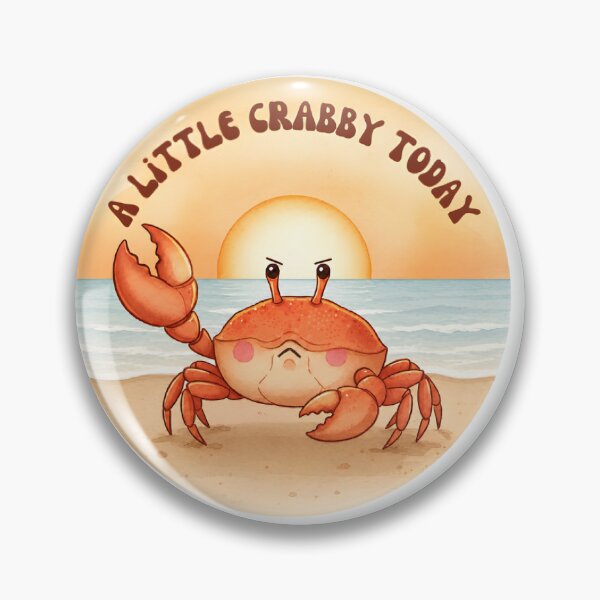Item preview, A Little Crabby Today - Crab Sticker designed and sold by Pelagic Mood.