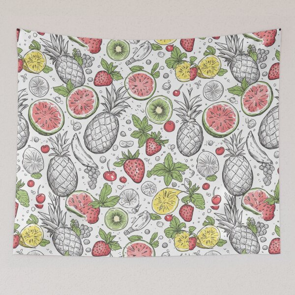 Item preview, Tropical Fruit Seamless Pattern Sliced Watermelon and Pineapple Art designed and sold by dcohea.