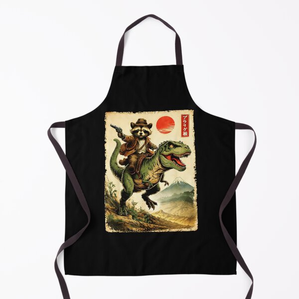 Item preview, Retro Raccoon Cowboy Riding T Rex in Vintage Japanese Desert designed and sold by titanlevi.