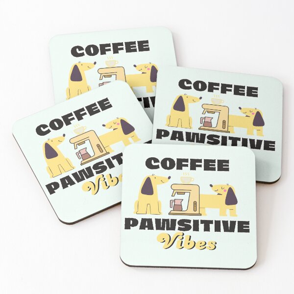 Item preview, Coffee Pawsitive Vibes Cute Dachshund Weiner Dog Art designed and sold by SilverSeaBKK.