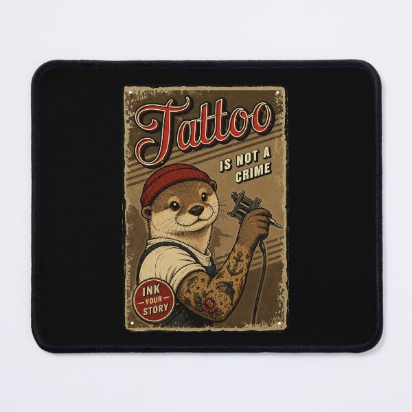 Item preview, Tattoo Is Not a Crime Vintage Otter Tattoo Artist Poster designed and sold by Modaozushi216.