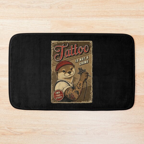 Item preview, Tattoo Is Not a Crime Vintage Otter Tattoo Artist Poster designed and sold by Modaozushi216.