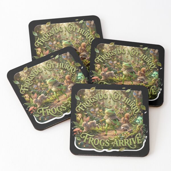 Item preview, Frogs Do Not Hurry Frogs Arrive Cottagecore Art designed and sold by pradeepvisuals.