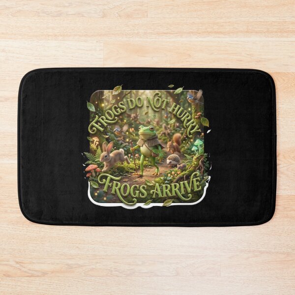 Item preview, Frogs Do Not Hurry Frogs Arrive Cottagecore Art designed and sold by pradeepvisuals.