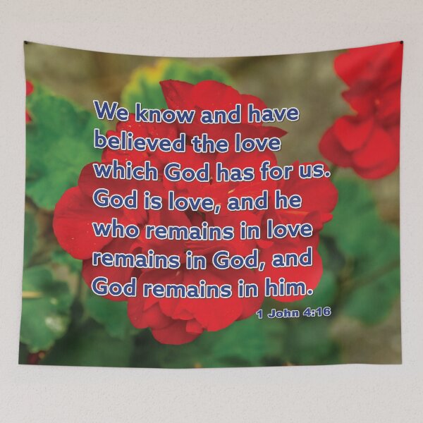 Item preview, 1 John 4:16 God is Love Flower Photograph Inspirational Bible Verse designed and sold by InsprtnlArtbyDP.