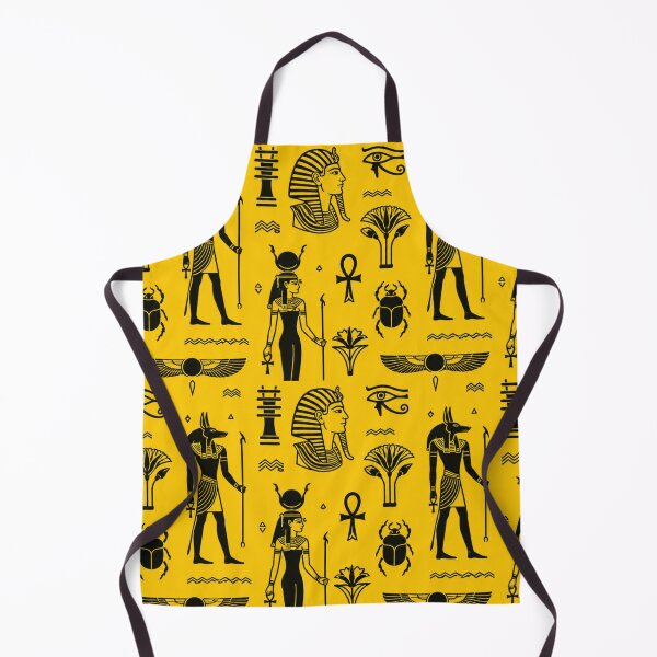 Item preview, Ancient Egyptian Symbols Seamless Pattern on Golden Yellow Background designed and sold by optimusprime39.