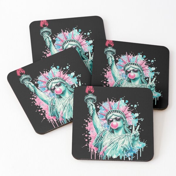 Item preview, Cool Statue of Liberty Peace Sign Bubble Gum Watercolor Art designed and sold by haitrieuic96.