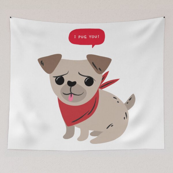Item preview, I Pug You Cute Dog Pun Valentine Illustration designed and sold by GenZFashion000.
